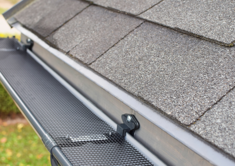 zoomed photo roof with gutter guard